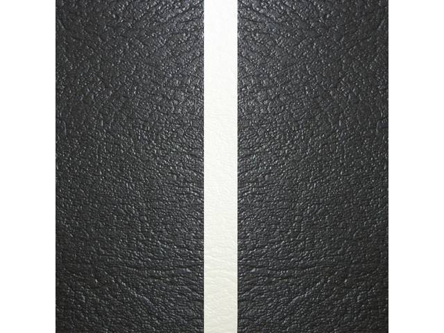 Restoration Quality Fixed Rear Seat Upholstery, Deluxe, Black w/ White Stripe, Reproduction for (1967)