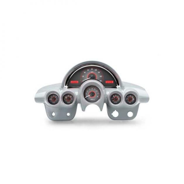 Corvette C1 VHX Series Digital Dash With Carbon Fiber StyleFace And Red Display, 1958-1962