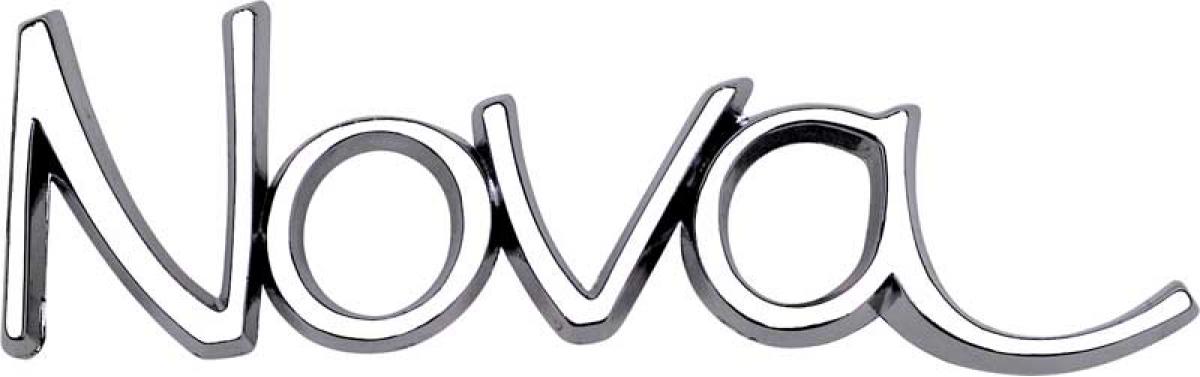 1969-72 Chevrolet, "Nova" Front Fender & Quarter Panel Emblem, with Hardware, Each, GM Licensed