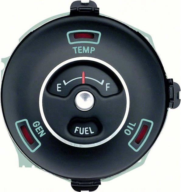 1963-64 Chevy II, Nova, Dash Fuel Gauge, with Temp, Gen, Oil Lights, GM Licensed