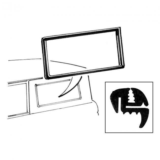 Dennis Carpenter Rear Body Side Window Seal - Left - with Groove for Chrome - 1967-77 Ford BroncoC7TZ-98305A27-A