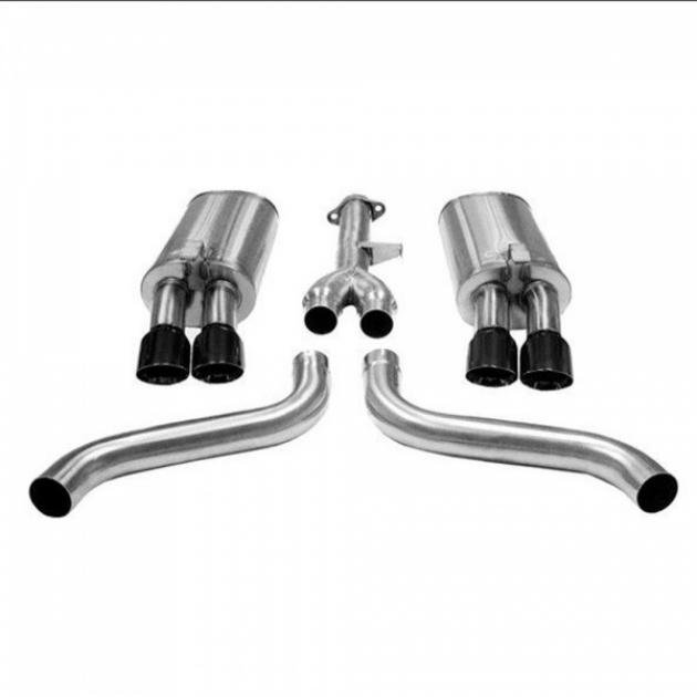 Corvette 2.5" Cat-Back, Twin 3.5" Black Pro-Series Tips, 1986-1991