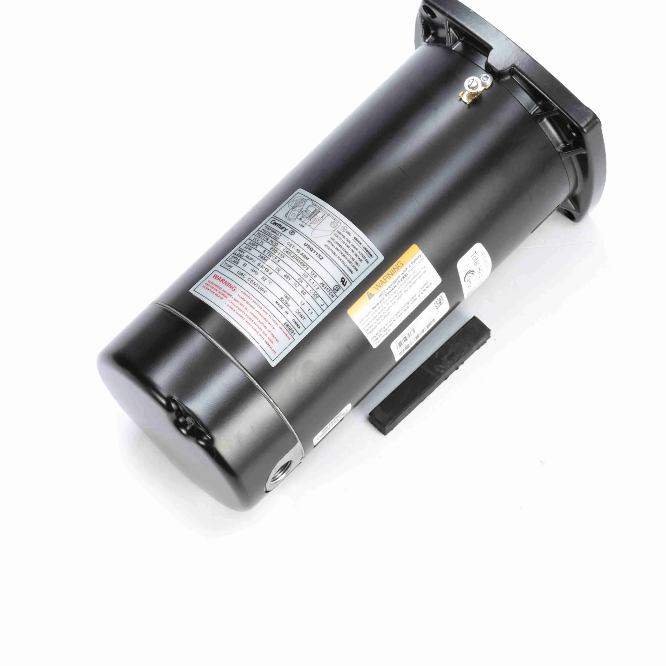 Century 1-1/2 HP Square Flange Up-Rated Two-Compartment Pool Filter Motor – USQ1152