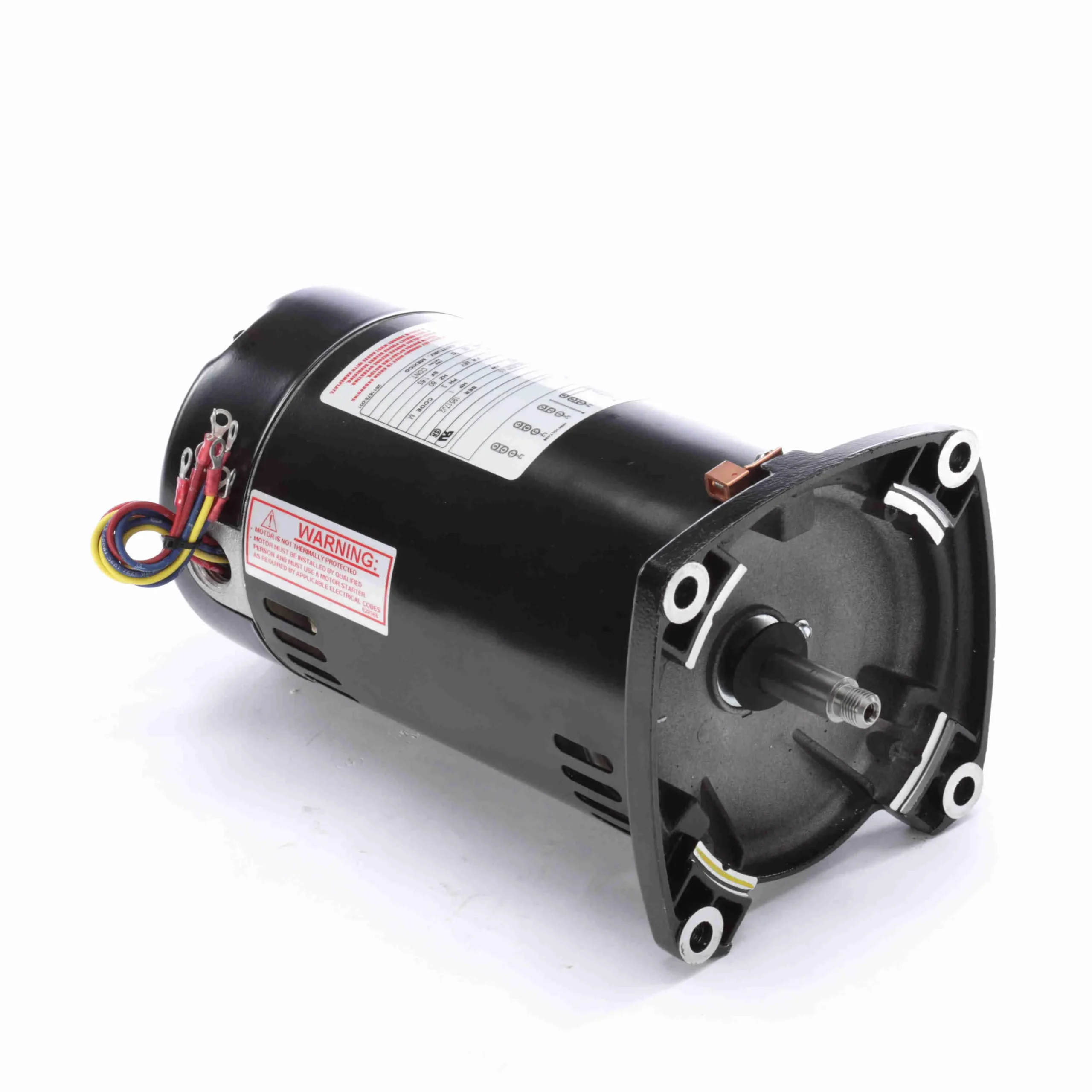 Century Square Flange 3-Phase Full-Rated Pool and Spa Pump Motor; 1 HP, 3450 RPM, 208-230/460 V, 48Y, Threaded Shaft – Q3102