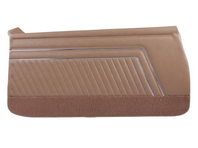 PANEL SET, Inside Door, Std, Saddle (actual color, GM called Saddle or Medium Saddle) w/ saddle lower carpets, PUI, *Silver Edition*, madrid grain vinyl