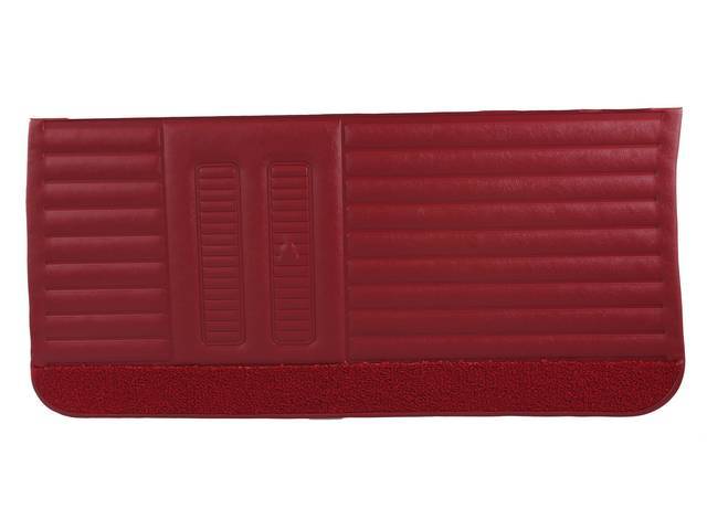 PANEL SET, Inside Door, Std, Red (actual color, GM called Red or Medium Red) w/ red lower carpets, PUI, *Silver Edition*, seville grain vinyl