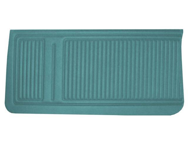 PANEL SET, Inside Door, Std, Light Aqua (actual color, GM called Medium Turquoise), PUI, *Silver Edition*, madrid grain vinyl