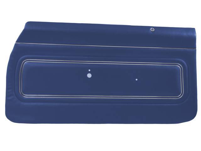 PANEL SET, Inside Door, Pre-Assembled, Std, Dark Blue (actual color, GM called Blue), PUI, *Silver Edition*, madrid grain vinyl