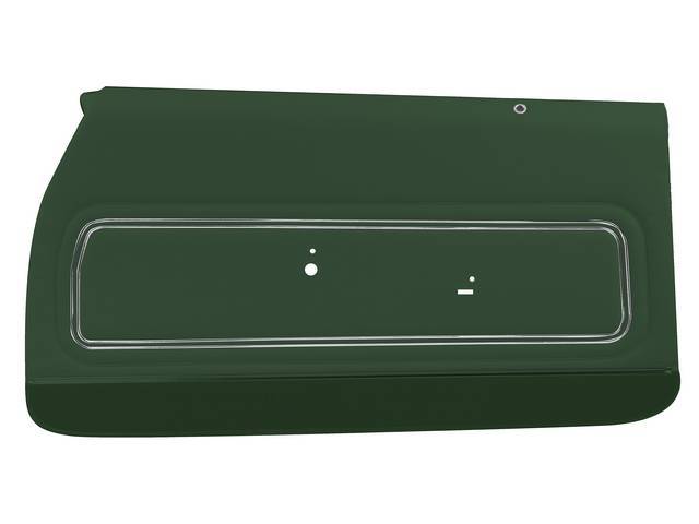 PANEL SET, Inside Door, Pre-Assembled, Std, Dark Green (actual color, GM called Green) w/ green lower carpets, PUI, *Silver Edition*, madrid grain vinyl