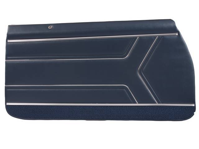 PANEL SET, Inside Door, Pre-Assembled, Std, Dark Metallic Blue (actual color, GM called Blue or Dark Blue) w/ blue lower carpets, PUI, *Silver Edition*