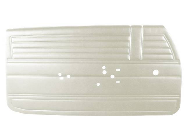 PANEL SET, Premium, Inside Door, Pre-Assembled, Metallic Parchment (Std listed as Pearl), madrid grain vinyl w/ correct chrome accent strips