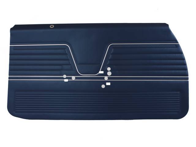 PANEL SET, Premium, Inside Door, Pre-Assembled, Metallic Blue (Std listed as Dark Blue), madrid grain vinyl w/ correct chrome accent strips, no emblems incl