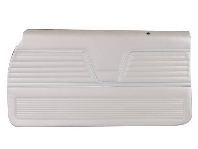 PANEL SET, Premium, Inside Door, Pre-Assembled, Metallic Parchment (Std known as Parchment), madrid grain vinyl w/ correct chrome accent strips, no emblems incl