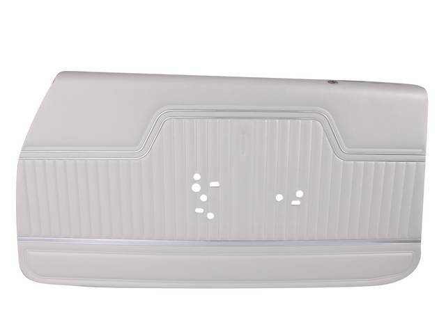 PANEL SET, Premium, Inside Door, Pre-Assembled, Pearl White (Std listed as Pearl), Madrid grain vinyl w/ correct chrome accent strips, no emblems incl
