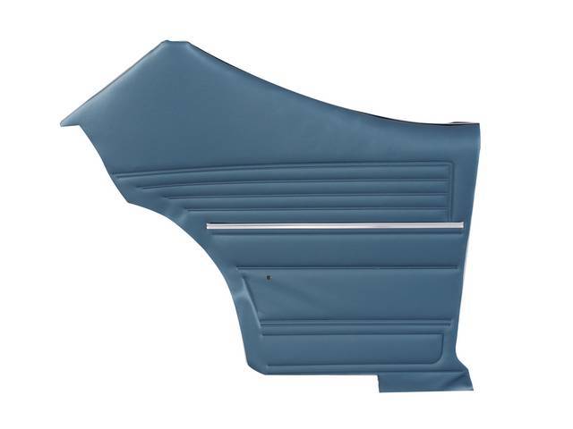 PANEL SET, Premium, Inside Quarter, Pre-Assembled, Blue, Madrid grain vinyl w/ correct chrome accent strips