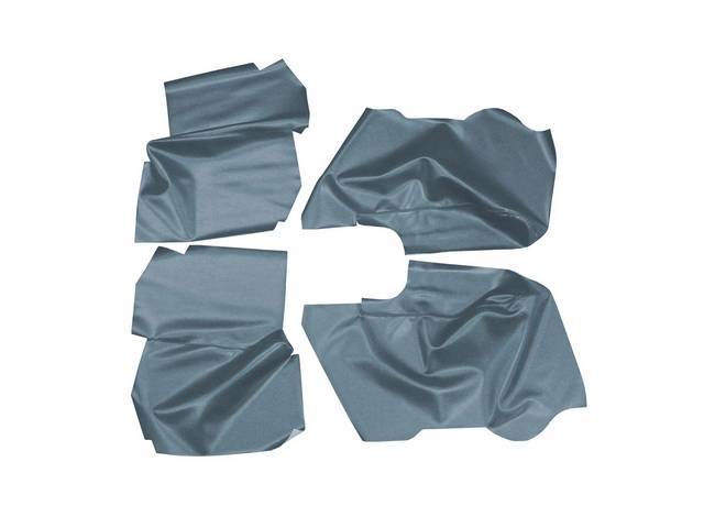 ARM REST COVER SET, Premium, Inside Quarter, Metallic Blue (Std listed as Light Blue), Legendary, Seville grain vinyl, (4)