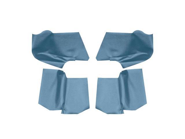 ARM REST COVER SET, Premium, Inside Quarter, Light Metallic Blue, used w/ Two-Tone Blue, Legendary, Madrid grain vinyl, (4)