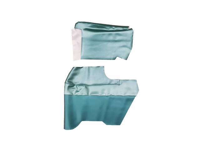 ARM REST COVER SET, Premium, Inside Quarter, Dark Metallic Turquoise - Light Metallic Turquoise, Legendary, Madrid grain vinyl, (4)
