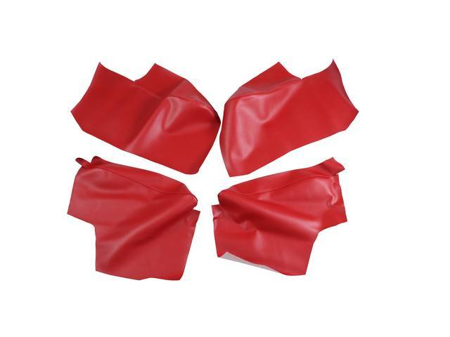 Arm Rest Cover Set, Premium, Inside Quarter, Red, Madrid grain vinyl, (4),Concours Legendary Auto Interiors