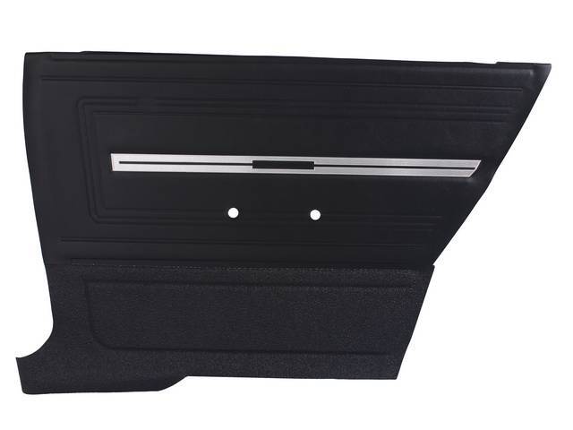 PANEL SET, Premium, Inside Quarter, Black, madrid grain vinyl upper, crushed ice lower w/ textured chrome accent.