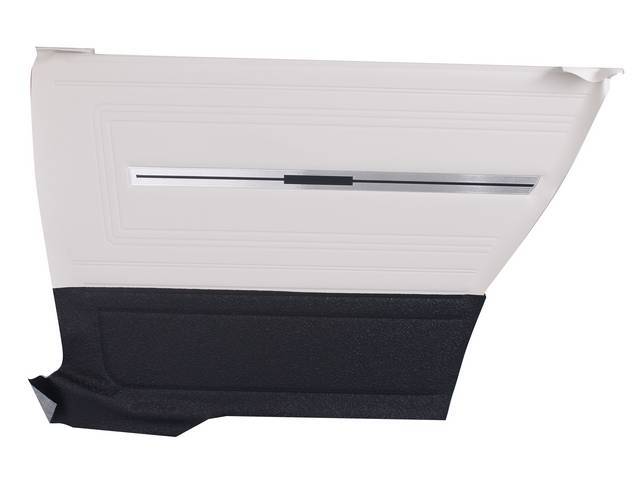 PANEL SET, Premium, Inside Quarter, Frost White (Std listed as White), madrid grain vinyl upper, crushed ice lower w/ textured chrome accent.
