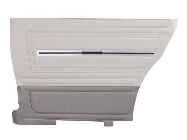PANEL SET, Premium, Inside Quarter, Two-Tone Parchment, w/ Fawn lower, madrid grain vinyl upper, crushed ice lower w/ textured chrome accent.