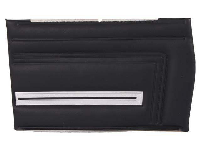 PANEL SET, Premium, Inside Quarter, Black, madrid grain vinyl w/ textured chrome accent