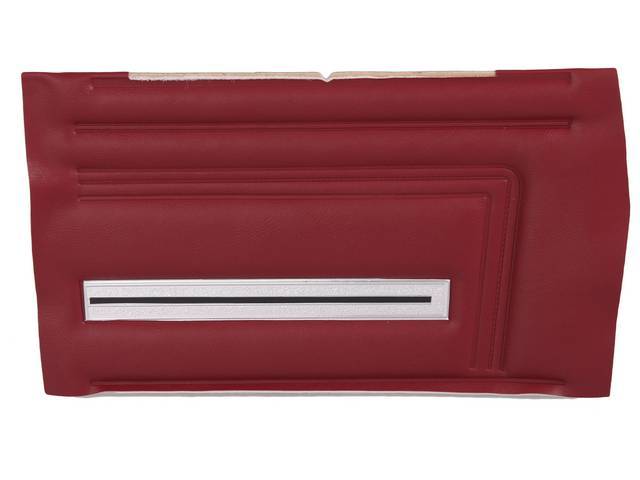 PANEL SET, Premium, Inside Quarter, Red, madrid grain vinyl w/ textured chrome accent