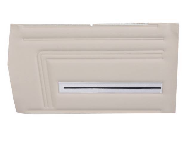 PANEL SET, Premium, Inside Quarter, Parchment, used w/ Two-Tone Fawn, madrid grain vinyl w/ textured chrome accent