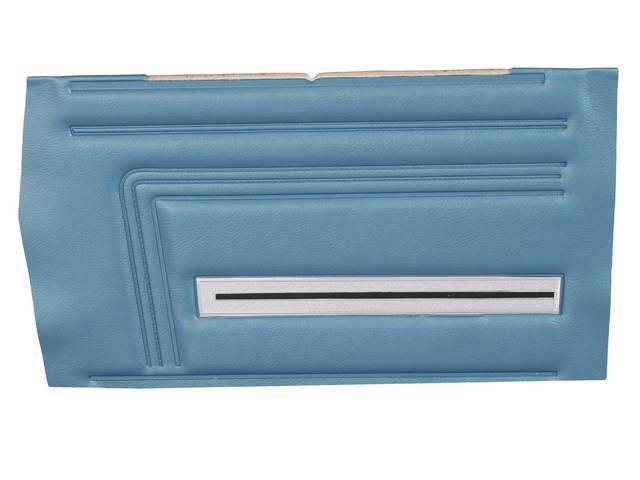 PANEL SET, Premium, Inside Quarter, Bright Blue, madrid grain vinyl w/ textured chrome accent