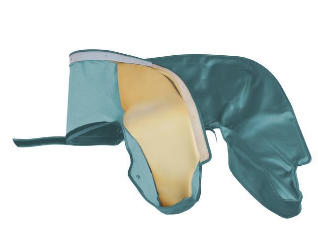 TOP BOOT, Premium, Light Metallic Turquoise, used w/ two tone Turquoise, Legendary, madrid grain vinyl, incl clips ** Std listed as Two-Tone Aqua **