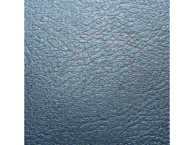 Upholstery Set, Premium, Front Bench, 50-50 split back w/o arm rest, Blue, madrid grain vinyl w/ 1 inch channel heat-sealed back panel. INCL buttons