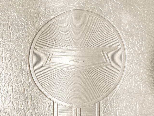 Upholstery Set, Premium, Rear Seat, Frost White (Std listed as White), seville grain vinyl w/ heat-sealed Chevy symbol on top center panel