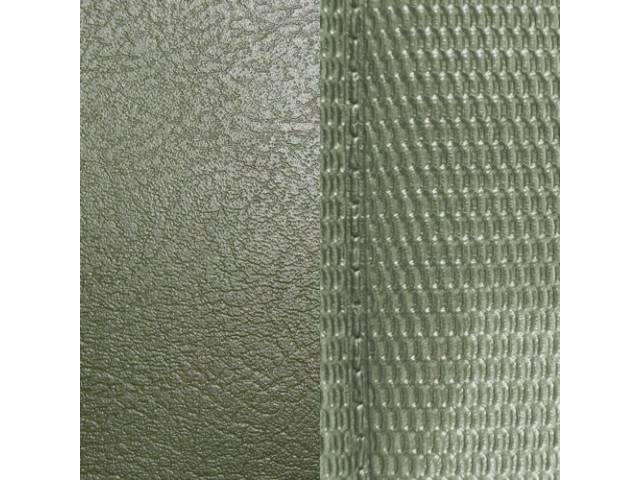 Upholstery Set, Premium, Rear Seat, Light Metallic Green, madrid grain vinyl w/ heat sealed basketweave grain insert, incl buttons