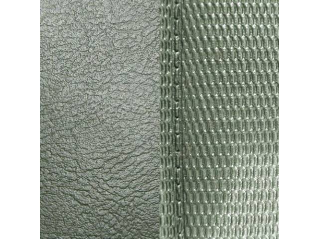 Upholstery Set, Premium, Rear Seat, Dark Metallic Green, madrid grain vinyl w/ heat sealed basketweave grain insert, incl buttons
