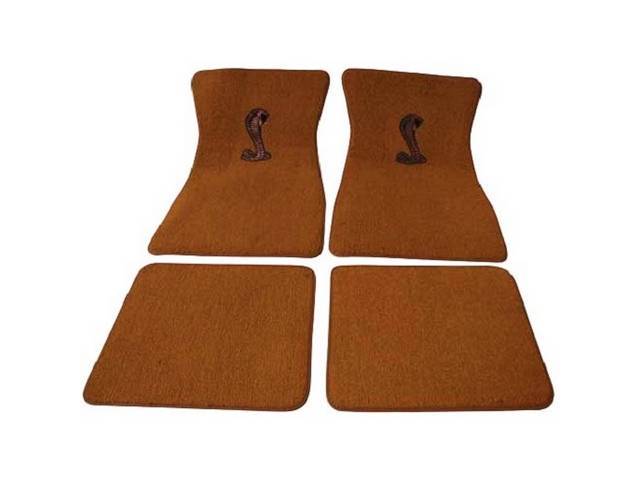 Floor Mat Set, Raylon Weave, Coiled Cobra Logo, Ginger