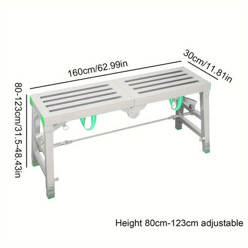 Folding Lifting Thickened Decoration Horse Stool | Anti-slip Mesh Portable Scaffolding | Multifunctional Portable Engineering Ladder, Adjustable Height, Anti-slip Mesh Surface 160*30 Single Support, Suitable For Gypsum Board Painting
