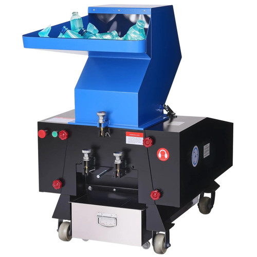7.5HP/5.5KW Plastic Shredder Crusher, 200-300 kg/h Capacity, 11 SKD-11 Blades, 8mm Mesh, 220V 3-Phase Recycling Machine