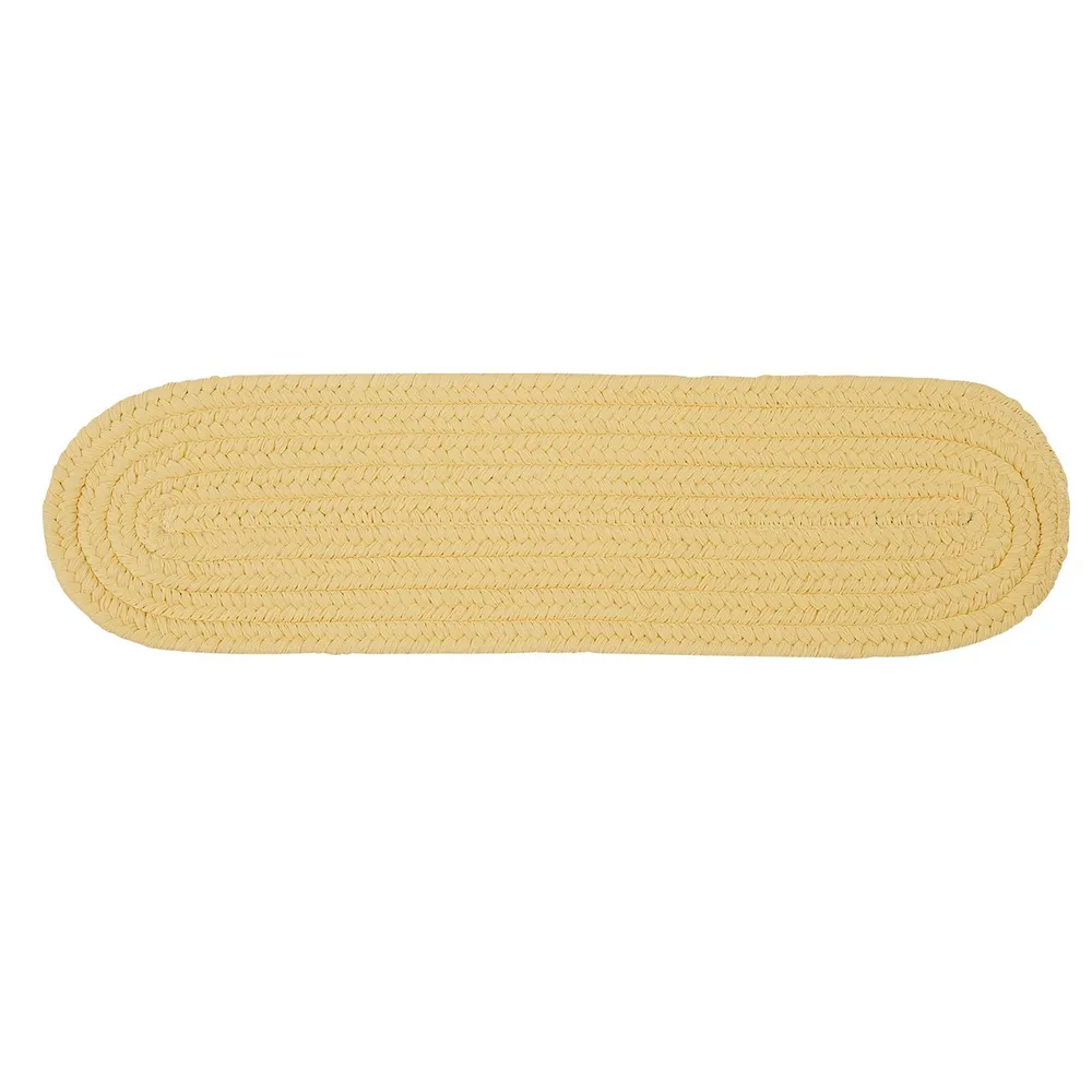 Set of 13 Yellow Handmade Braided Stair Tread Rug 28″