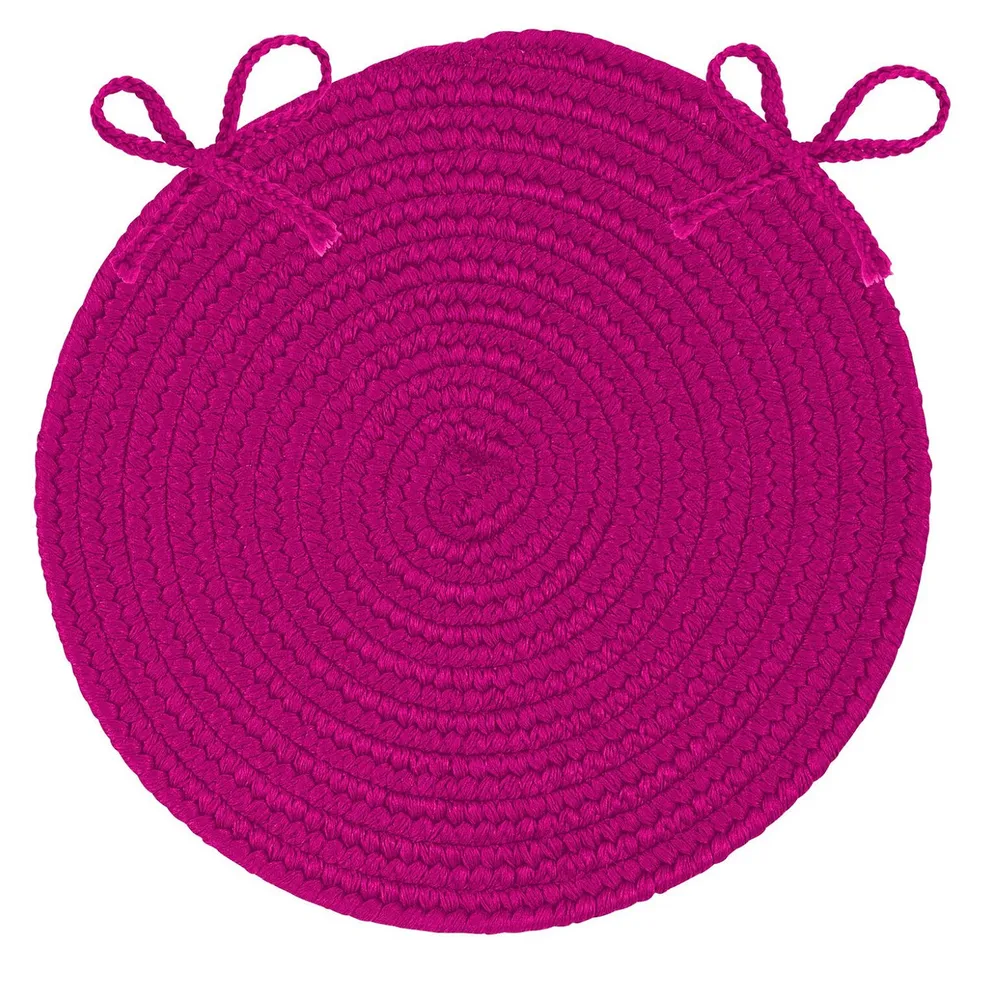 Set of 4 Pink Handmade Braided Chair Pad 15″