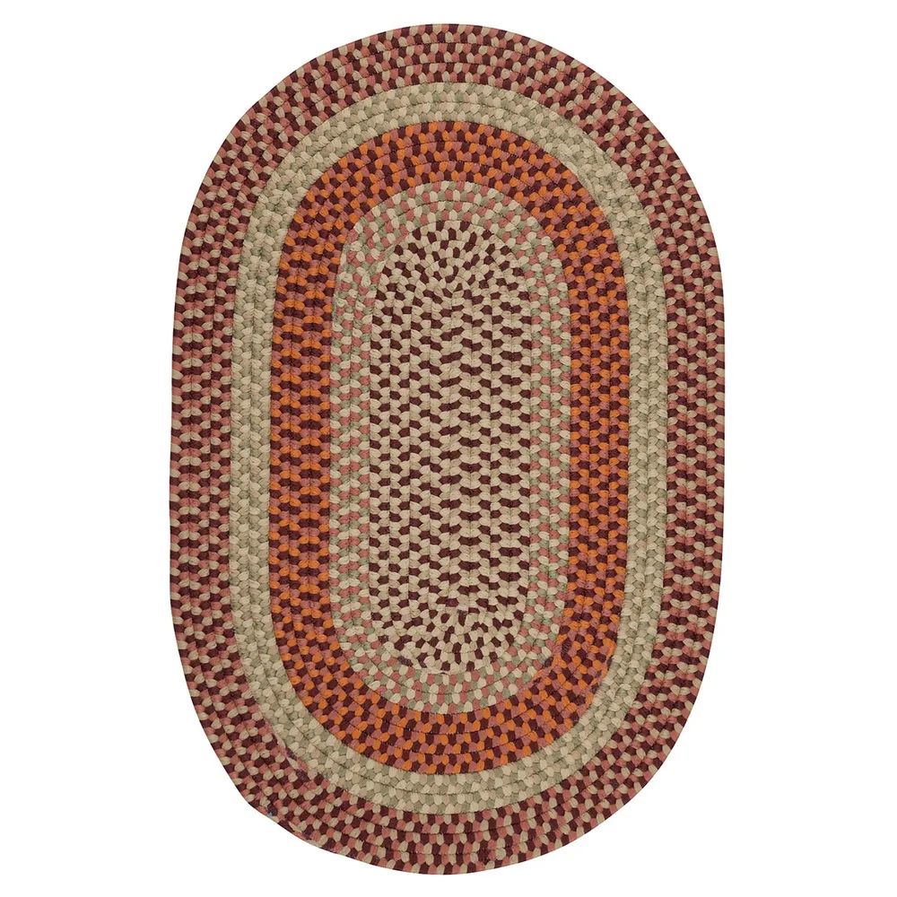 12′ x 16′ Red and Gray All Purpose Handcrafted Reversible Oval Outdoor Area Throw Rug