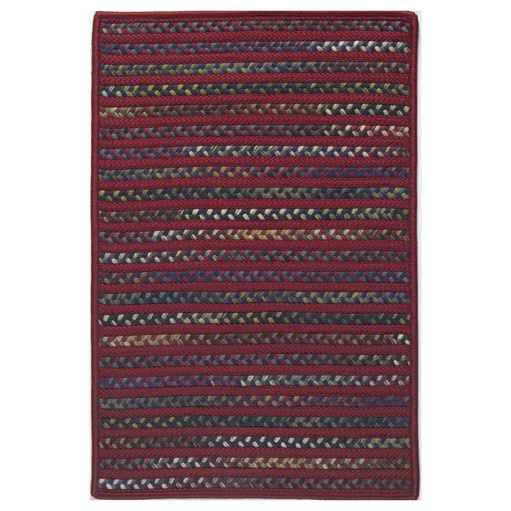 5′ x 8′ Sangria and White Striped All Purpose Handcrafted Reversible Rectangular Area Throw Rug