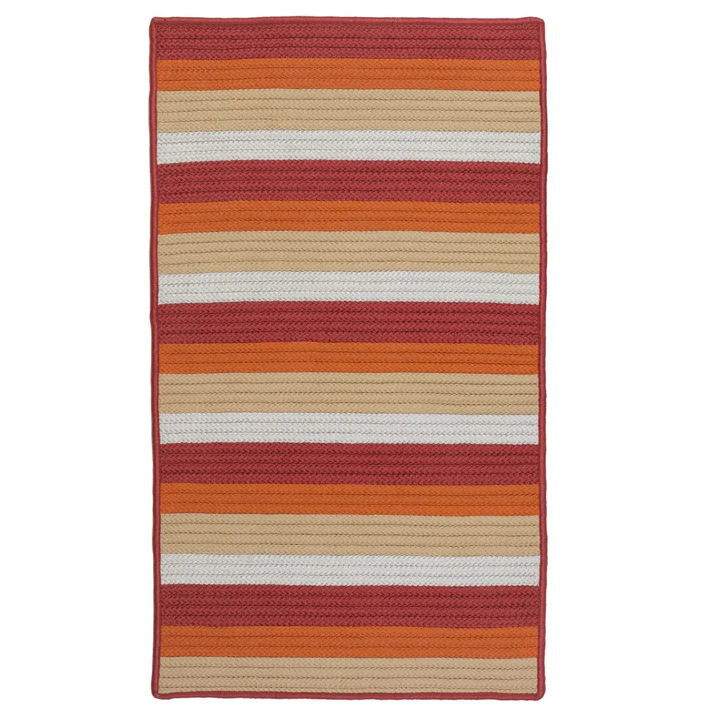 2.25′ x 3.8′ Red and Orange All Purpose Handcrafted Striped Reversible Rectangular Area Throw Rug