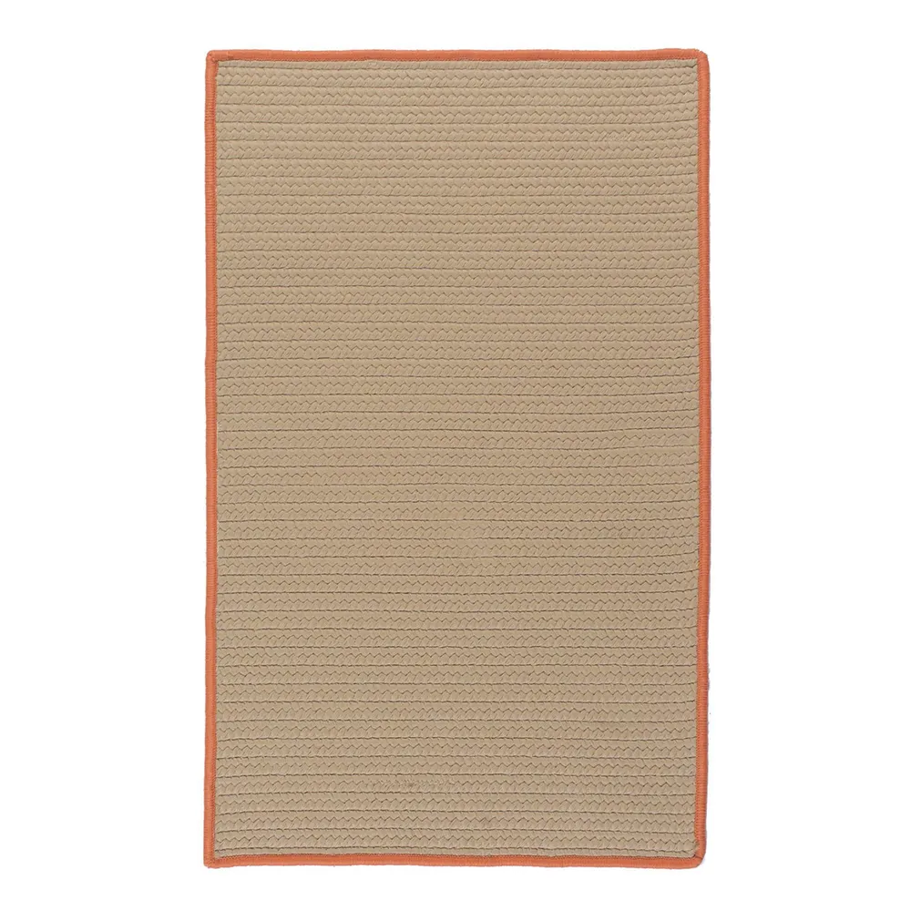 9′ x 12′ Tan and Orange All Purpose Handcrafted Reversible Rectangular Outdoor Area Throw Rug