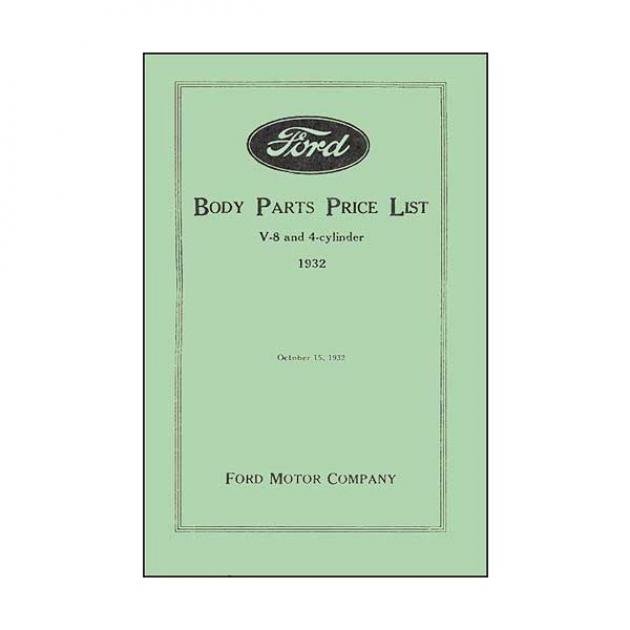 Body Parts List - 132 Pages - Ford V8 & 4 Cylinder