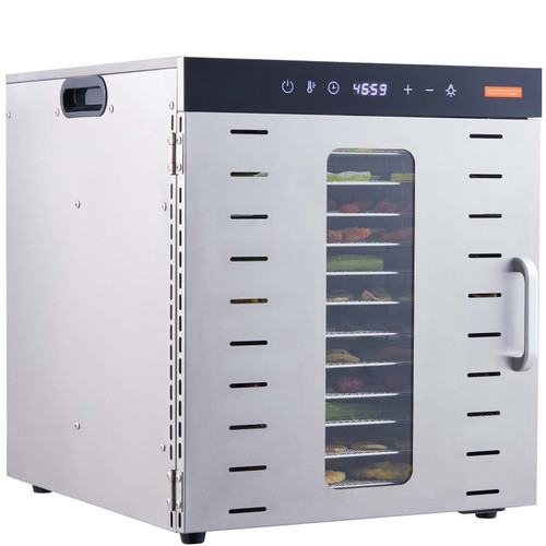 Food Dehydrator Machine, 10 Stainless Steel Trays, 1000W, Digital Timer & Temperature Control