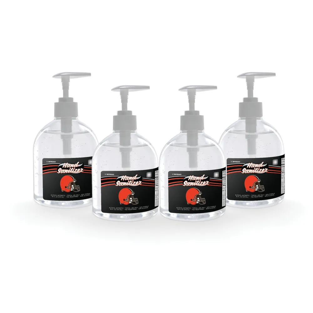 Pack of 4 NFL Cleveland Browns Hand Sanitizer with Pump Top 16 oz.
