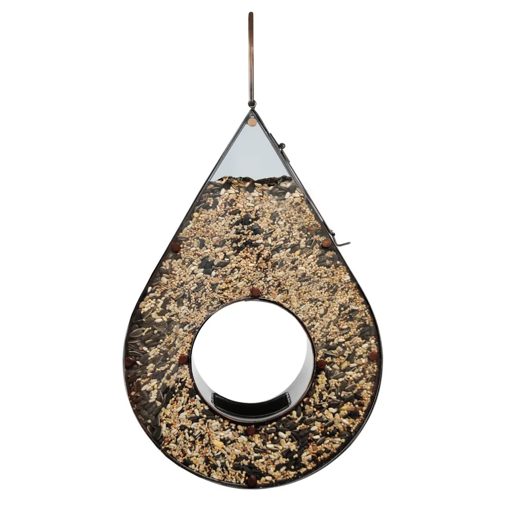 14″ Brown and Clear Seed Capacity Teardrop Fly Bird Feeder
