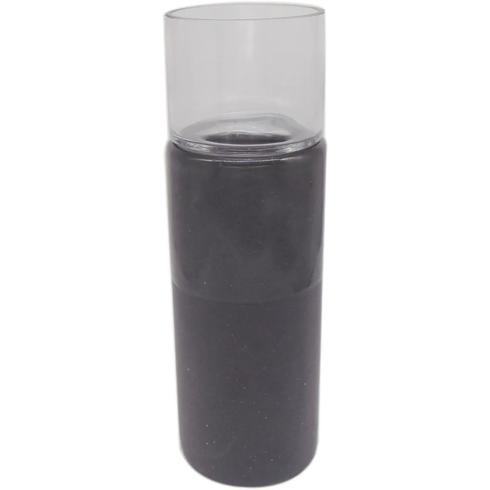 13.5″ Charcoal Black Ceramic Hurricane Pillar Candle Holder