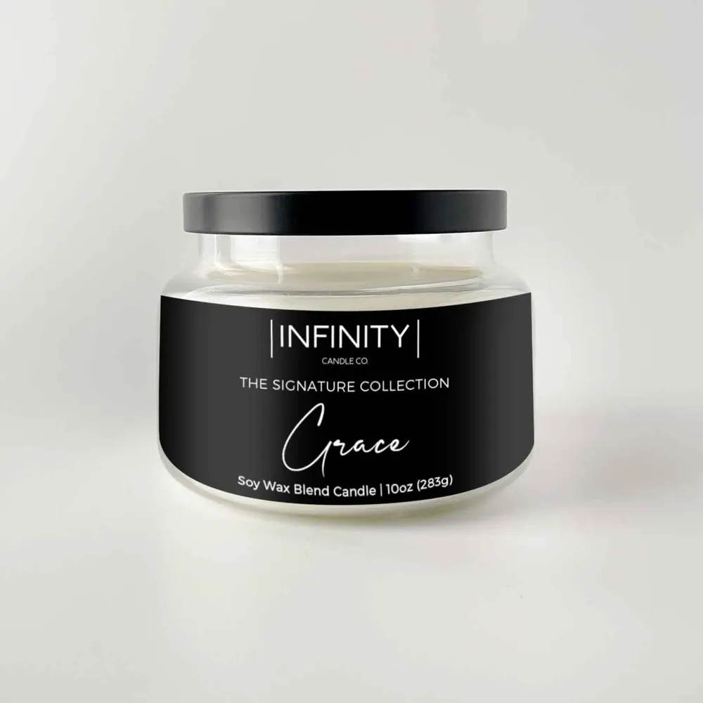 Grace White and Black Scented Soy Wax Candle